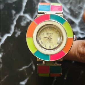 Colorful Geneva platinum Watch